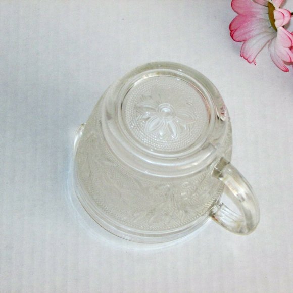Vintage ANCHOR HOCKING GLASS Sandwich Creamer Cream Milk Pitcher - Picture 7 of 10